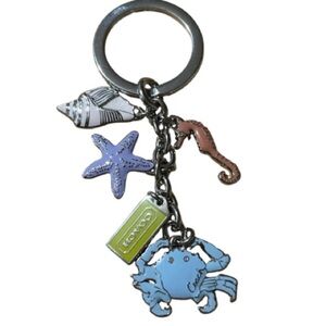 Coach Sea Life Keychain with Blue, Purple, Green & Pink Charms